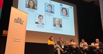 Managing Director Gemma Bourne speaking on a panel at UKREiiF