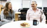 Emma, CEO of Fair for You with one of its benefactors, Philip