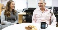 Emma, CEO of Fair for You with one of its benefactors, Philip