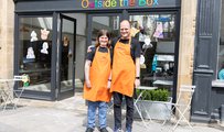 Trainees working at Outside the box, a cafe served by individuals with learning disabilities