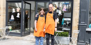 Trainees working at Outside the box, a cafe served by individuals with learning disabilities