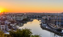 View of the Bristol skyline at dusk