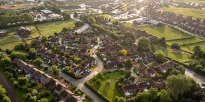 Overhead look down on a housing estate