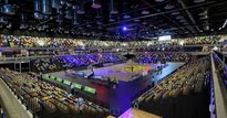 Inside a sporting arena