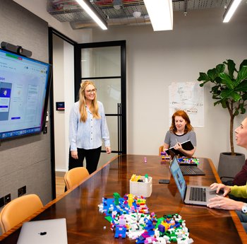 Wagestream CEO Emily Trant with BSC staff members