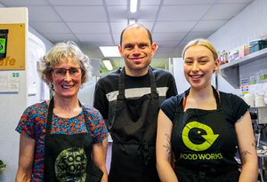 Works at Food Works Cafe, a social purpose organisation