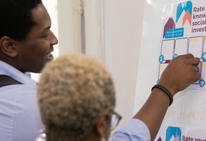 People writing on a board