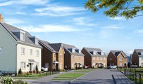 Newly built housing development on a sunny day