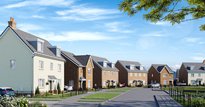 Newly built housing development on a sunny day