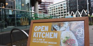 Entrance of Open Door, a social enterprise café and bar