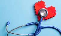 Image showing a stethoscope listening in to a heart which is made of Lego bricks