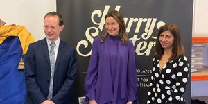 MP Lucy Frazer visits Harry Spectres Chocolate Factory, pictured with BSC CEO Stephen Muers