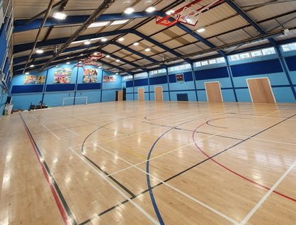 Empty sports hall that has been refurbished