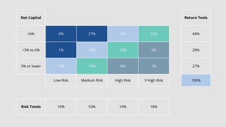 Table showing the risk level across BSC's portfolio