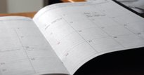 Calendar on a table