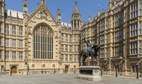 Stock image of ornate architect outside of the UK Parliament building