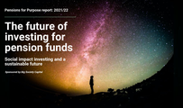 Front page of the report: The future of investing for pension funds