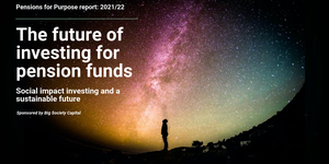 Front page of the report: The future of investing for pension funds