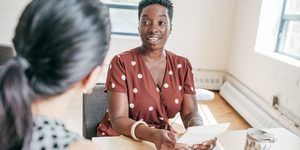 women having a conversation
